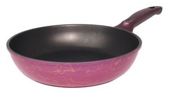 Ametist 26 cm Bakalit Kulp Bordo Döküm Tava Pembe