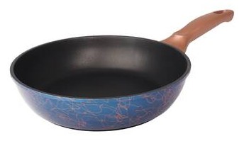 Ametist 26 cm Bakalit Kulp Mavi Döküm Tava Mavi