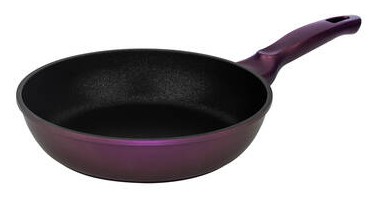 Ametist 26 cm Bakalit Kulp Bordo Döküm Tava Koyu Pembe