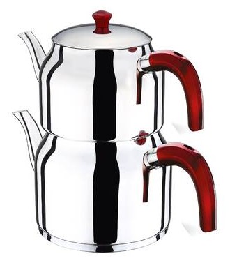 İmaj Kırmızı Bakalit Kulp Jumbo Çaydanlık Bordo